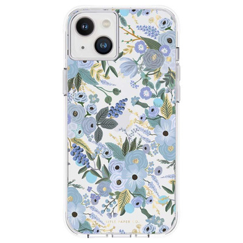 Rifle Paper Clear - iPhone 14 Plus Tasche (Garden Party Blau)