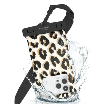 Kate Spade New York Waterproof Floating Pouch - Wasserdichte Tasche für Smartphones bis zu 6,7" (City Leopard)