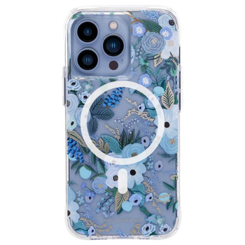 Rifle Paper Clear MagSafe - iPhone 13 Pro Fall (Garten Party blau)