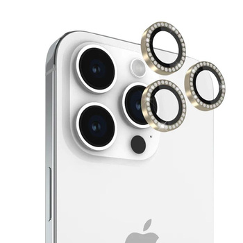 Kate Spade New York Aluminum Ring Lens Protector - ochranné sklo pro objektiv fotoaparátu iPhone 15 Pro / iPhone 15 Pro Max (sada v barvě Stone Gold)