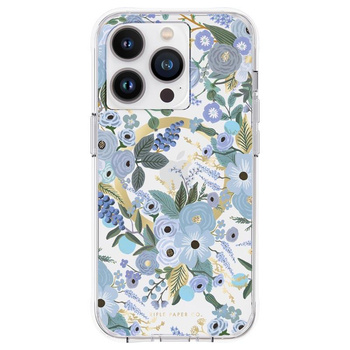 Rifle Paper Clear MagSafe - pouzdro pro iPhone 14 Pro (Garden Party Blue)